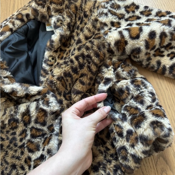 C&C California Girls “Cool Cat” Faux Fur Leopard Print Coat - Size 5T - Like New - Picture 7 of 8